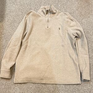 Ralph Lauren Men's Tan Zip-Up Sweater